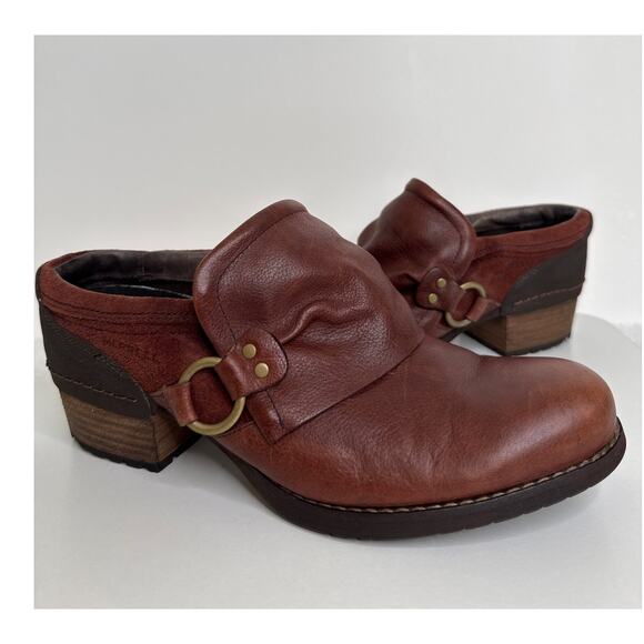 Merrell Shiloh Leather Harness Mule Slip-On Clogs western cowgirl brown 10 - Picture 6 of 14